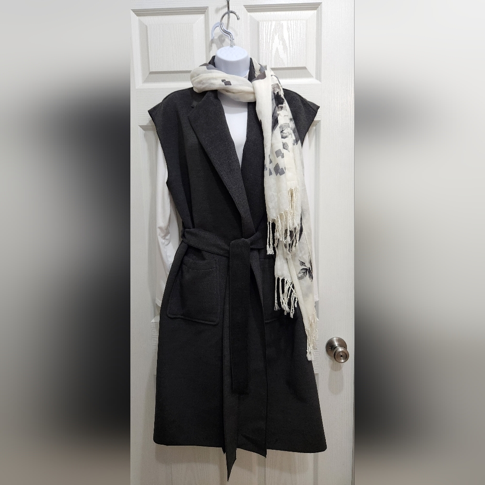 Super Cute - Mellowday Long Soft Belted Vest Size M NWT